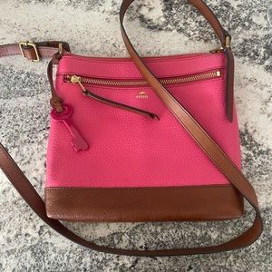Pink Fossel crossbody 9.5 x 9